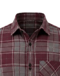 Camisa de Franela a Cuadros Marrón Grisáceo Personalizada para Hombre, Corte Slim Fit, Manga Larga, Botones, Algodón, Estilo Casual - Product Image 6