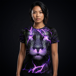 Lion 3D Printed Short Sleeve T-Shirt <b>Men's</b> Casual O-Neck <b>Animal</b> Pattern Regular Fit 100% Cotton Knitted Breathable - Product Image 4