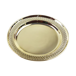 Bandeja dorada brillante para servir frutos secos, platos de metal sólido para fiestas, restaurantes y hoteles, calidad de exportación, precio económico. - Product Image 5