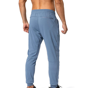 Pantalon de jogging décontracté pour homme, bleu, taille élastique avec cordon de serrage, poches latérales, tissu tricoté respirant, idéal pour l'automne - Product Image 2