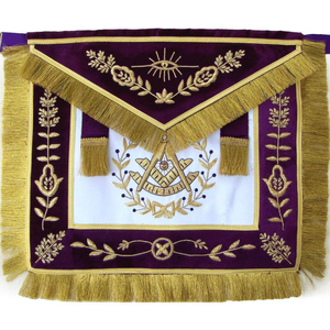 Delantal Masónico de Cuero Genuino para Maestro Masón, Logia Azul, Bordado Dorado Hecho a Mano, Correa Ajustable, Suministro Personalizado - Product Image 5
