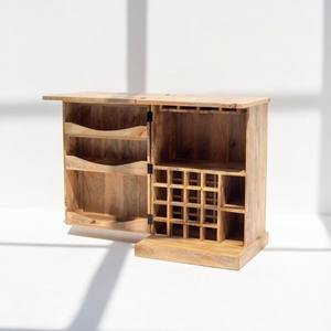 Vandana Vesta Aston - Mueble Bar Plegable de Madera de Mango, Diseño Moderno de Almacenamiento para Bar en Casa, Madera Maciza - Product Image 1