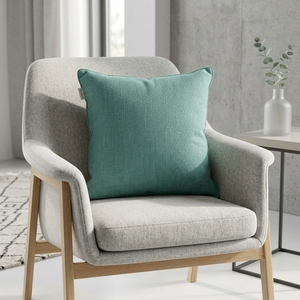 Housse de coussin décorative carrée unie en tissu doux tissé vert uni pour canapé, lit, bureau, salon, textile de maison - Product Image 4