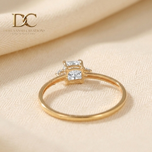 Handcrafted 14KT Solid Gold <b>Ring</b> with Lab Grown Diamond <b>Cushion</b> Shape <b>Wedding</b> Band Minimalist IGI Certified Jewelry for Women's - Product Image 4