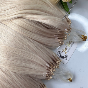 2024 Micro Ring Extensions 100% Vierge Blonde Cheveux Humains Haute Qualité Main Douce Lâche Vague Profonde Style Tendance Chaude En Gros - Product Image 4