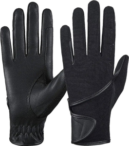 Gants de moto unisexes en cuir à doigts entiers avec paume antidérapante et fermeture auto-agrippante pour l'hiver - Product Image 3