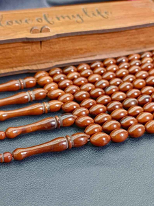 Tasbih en bois écologique de haute qualité, perles polies, objet de collection artistique, décoration murale, prière islamique - Product Image 3