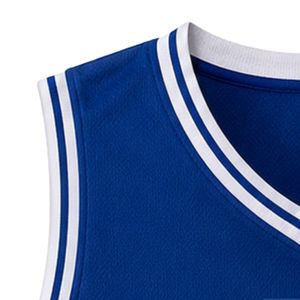 Navy <b>Blue</b> JJ Logo Embroidered Basketball Jersey Sleeveless V Neck Tank <b>Top</b> with White Trim for Women's Team Sportswear teamwear - Product Image 3