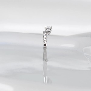 Lab Grown Pear Diamond <b>Open</b> Cuff <b>Ring</b> U Prong Pave White Gold Wedding Band for Women Adjustable Statement Jewelry - Product Image 4