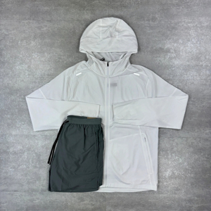 2026 Custom Men's Clothing Short and Jacket Jogger Set 2 Piece Zipper Polyester Windbreaker Streetwear <b>Tracksuit</b> Shorts - Product Image 3