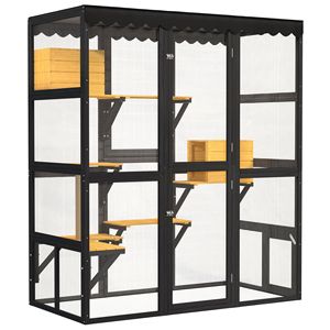 Recinto per Gatti Multiuso Interno/Esterno, Grande Casetta in Legno con Finestra per 2 Gatti o Più - Product Image 6