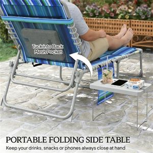 Set di 2 Lettini Prendisole Pieghevoli a Righe Blu per Esterni - Product Image 2