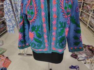 Women's Hand Embroidered Woven Velvet Jacket O-Neck Collar Full Sleeve Floral Pattern Prairie Chic Style Autumn Wear <b>Gift</b> Her - Product Image 5