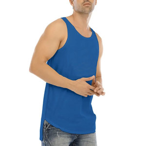 Men's Hip Hop Tank Top ODM Custom Knitted V-neck Cotton Polyester Sleeveless Streetwear Gym Tee Summer Fashion 2025 - Product Image 4