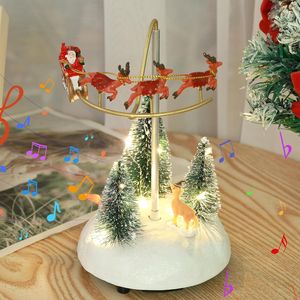 Albero di Natale Musicale Artificiale con Treno Rotante e Luci LED, Decorazione da Tavolo per Interni, Addobbi Natalizi per Casa - Product Image 1