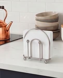 Porte-serviettes en fil d'acier inoxydable avec un élégant dessus en petite boule, parfait pour la maison et la cuisine d'hôtel, porte-mouchoirs de table - Product Image 5