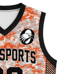 Camiseta de baloncesto para hombre y mujer, camiseta deportiva de manga corta naranja y negra, uniforme de práctica atlética cómodo y transpirable - Product Image 4