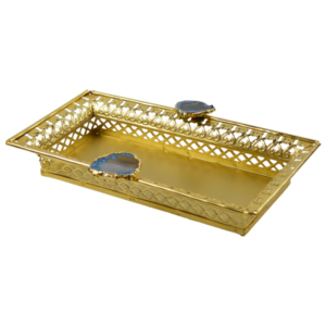 Bandeja de Cinco Compartimentos para Frutos Secos, Ideal para Decoración Festiva del Hogar, Bandejas Decorativas de Metal y Bandeja Redonda - Product Image 4