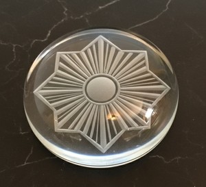 Golden Classic Starburst Handpainted Glass <b>Coaster</b> with <b>Heat</b> Resistant Non-Slip Design for Serving Cocktails and Whiskey - Product Image 3