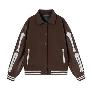 Chaqueta Varsity para Hombre con Puños Acanalados, Chaqueta Letterman de Mezcla de Lana Premium, Marca Privada OEM ODM, Ropa Personalizada - Product Image 6