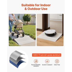 Rampa per Soglia Porta in Lega di Alluminio da 5 Pollici, Capacità di Carico 800 Libbre, Dispositivo Ausiliario per Gradini Domestici e Rampe per Disabili - Product Image 4
