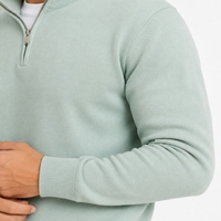 Pull en tricot à col zippé pour homme - Design élégant et décontracté - Tissu chaud en laine/acrylique - Respirant et motif frontal personnalisable
