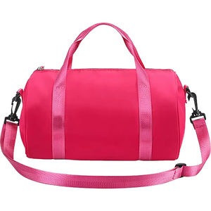 Pink Polyester <b>Duffel</b> <b>Bag</b> with Zipper Closure Portable Sport Gym <b>Bag</b> for Exercise Fitness Travel - Product Image 1