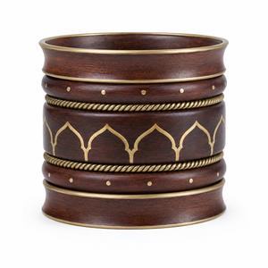 Wooden <b>Bangle</b> Set with Gold Accents Wooden <b>Bangle</b> <b>Bracelets</b> Women Girls Handmade Eco-Friendly Wall Hanging Unisex Traditional - Product Image 2