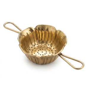 Brass Tea Filter Strainer Fine Mesh Tea Infuser for Loose Leaf Tea Reusable Brewing Filter with Handles for <b>Teapot</b> - Product Image 1