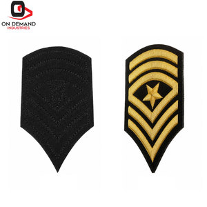 Écussons brodés personnalisés pour manches, en matériau durable, pour uniformes et vêtements, avec dentelle thermocollante, à vendre - Product Image 1