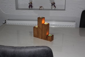 Support à bougie en bois massif, porte-bougie décoratif pour table, support à bougie pilier unique - Product Image 3