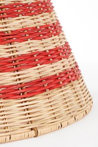 Red and White Striped Woven Rattan Christmas <b>Tree</b> Skirt - Durable Natural Fiber <b>Tree</b> Collar for Holiday Party Decoration - Product Image 6