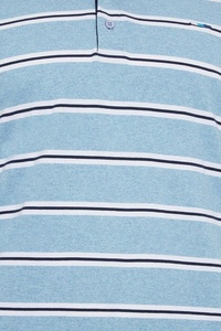 เสื้อโปโลพิมพ์ลายทางสีน้ำเงินอ่อนขนาดใหญ่และสูงฟรีไซส์ - Product Image 4