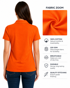 Camiseta de Mujer con Logotipo Personalizado, 100% Algodón, 220g, Tejido de Punto Transpirable, Informal, Uniforme, Ropa de Trabajo, Manga Corta - Product Image 2