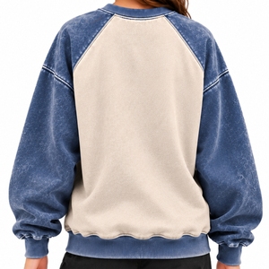 <b>Women</b> Raglan <b>Sweatshirt</b> Color Block Two Tone <b>Sweatshirt</b> Contrast Sleeve <b>Sweatshirt</b> <b>Long</b> Sleeve Relaxed Fit Premium <b>Sweatshirt</b> - Product Image 2