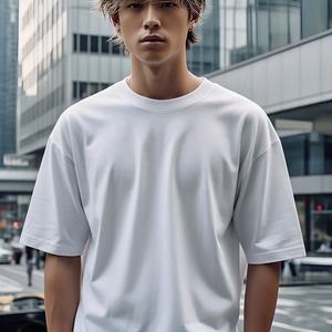 OEM Black Dtg Custom Logo High Quality Oversized <b>Tshirt</b> High Street Acid Wash t Shirt 100% cotton T-shirt for men loose fit - Product Image 2