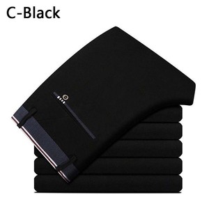 Men's Spring Autumn Fashion Business Casual Long Pants <b>Elastic</b> Straight Formal Trousers Plus Size 28-40C Casual Formal Style for - Product Image 1