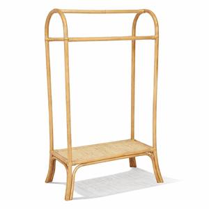 Perchero para ropa con estante de almacenamiento, percheros de ratán, organizador de armario para exhibir ropa - Product Image 2