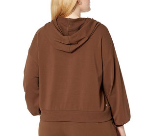 Fabricante OEM ODM, Sudaderas Cortas con Capucha para Mujer, Crea Tu Propio Estilo, Sudadera Corta de Algodón Terry para Mujer - Product Image 2