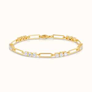 Pulseras de Cadena Fina con Eslabones Redondos de Plata de Ley S925 con Diamantes Cultivados en Laboratorio VVS, Simples y Elegantes, que Atraen la Buena Fortuna, para Damas - Product Image 3