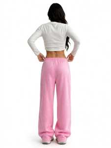 Pantalon de jogging décontracté rose en polaire ONETEN APPAREL pour homme, taille élastique, coupe large, imprimé par transfert thermique, idéal pour l'hiver - Product Image 5