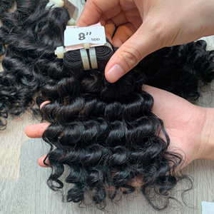 Factory Price 100% Raw Virgin Vietnamese Human Weft <b>Lace</b> Wig Deep Curl <b>Black</b> Color Super Double Drawn Hair Extensions - Product Image 6