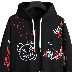 Sweat-shirt à capuche surdimensionné personnalisé avec imprimé graffiti, streetwear, sweat-shirt à capuche en polaire graphique pour hommes et femmes - Product Image 2