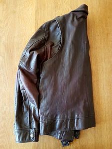 Men's Genuine Leather Winter Jacket Vintage Biker Motorcycling <b>Coat</b> Stand Collar <b>Zipper</b> Waterproof Regular Length Pocket High - Product Image 4