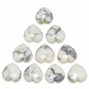 Opale Dendrite Facettée Cœur Taillé 10mm, Pierre Précieuse Libre pour Fabrication de Bijoux, Artisanat, DIY, Accessoires de Collier, Vente en Gros - Product Image 1