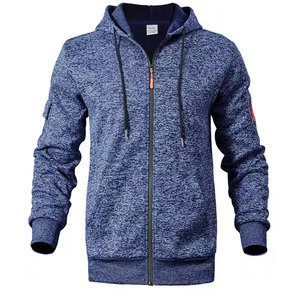 Veste à capuche zippée en molleton épais 100 % coton pour homme, multi-poches, anti-boulochage, idéale pour le sport et l'automne – Vente en gros - Product Image 2