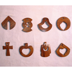 Pendentif en bois pour bijoux artisanaux, pendentif vierge en bois pour gravure, fournitures d'artisanat, pendentif en bois en gros, pendentif perle en bois - Product Image 2