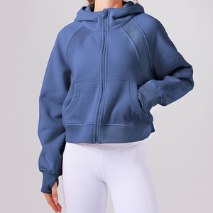 Nouvelle collection automne-hiver : Sweat à capuche léger en molleton 100 % coton écologique, coupe ample et décontractée, fermeture éclair intégrale pour adultes - Product Image 3