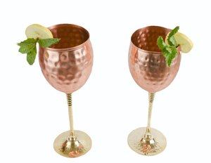 Premium Copper Finish <b>Glass</b> Elegant Stemmed <b>Goblets</b> for Home Dining and Gifting - Product Image 3