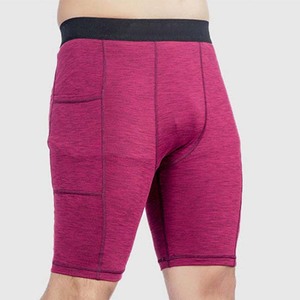 Shorts de sport pour homme, couleur unie, avec poches, séchage rapide, taille élastique, tricotés en spandex et polyester, shorts de sport - Product Image 3